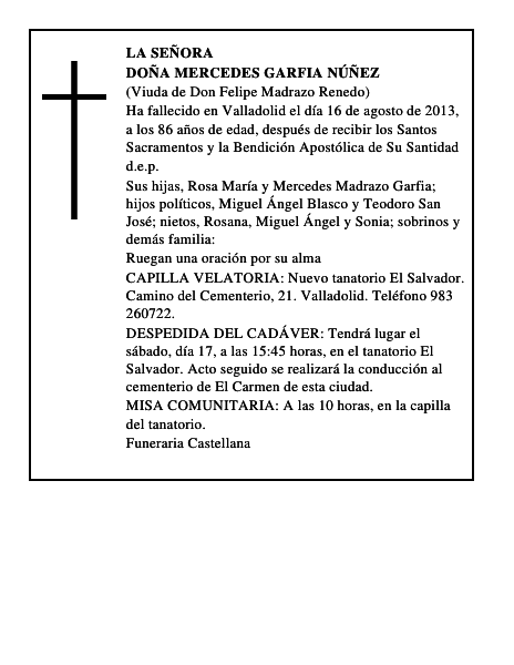 Doña Mercedes Garfia Núñez