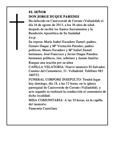 Don Jorge Duque Paredes