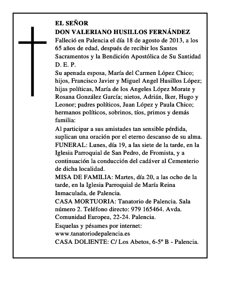 Don Valeriano Husillos Fernández