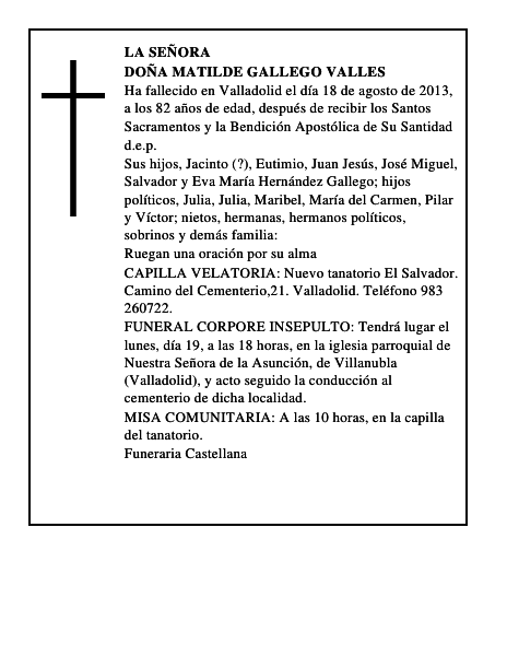 Doña Matilde Gallego Valles