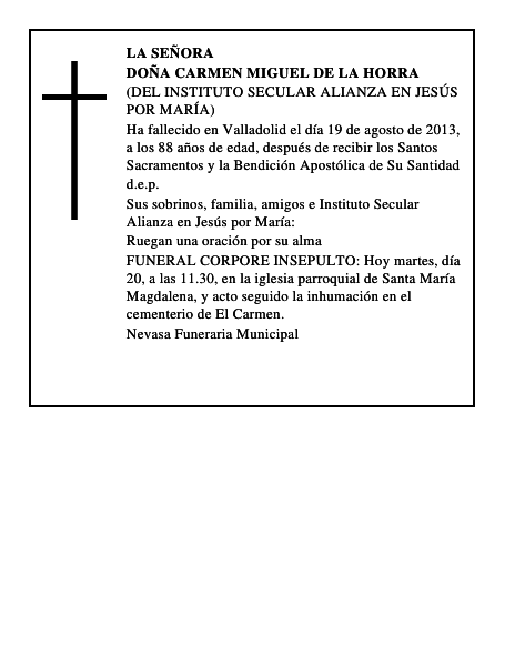 Doña Carmen Miguel de la Horra
