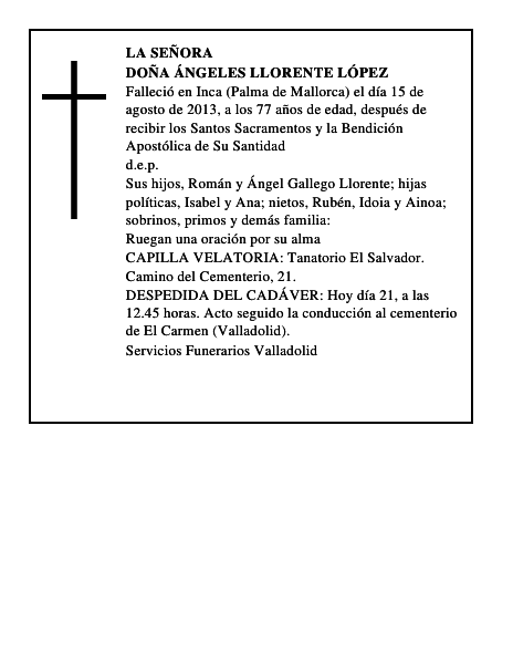 Doña Ángeles Llorente López