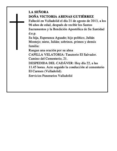 Doña Victoria Arenas Gutiérrez
