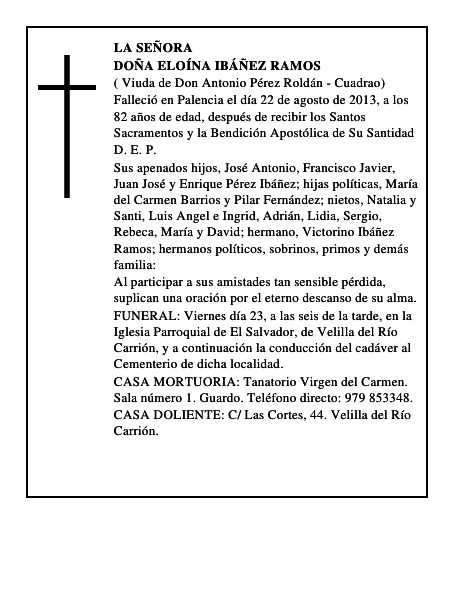 Doña Eloína Ibáñez Ramos
