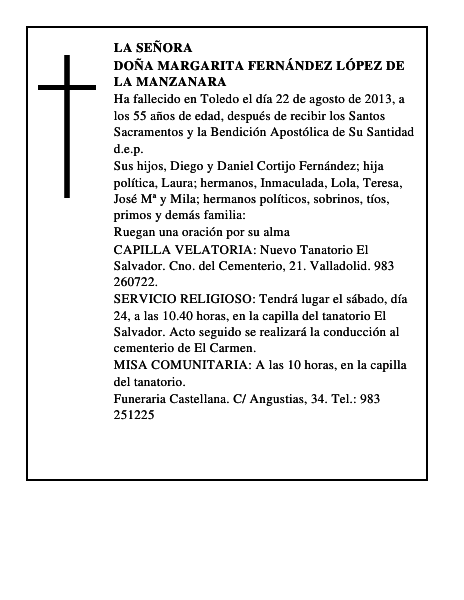 Doña Margarita Fernández López de la Manzanara