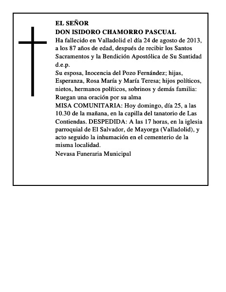 Don Isidoro Chamorro Pascual