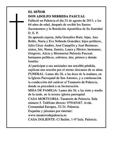 Don Adolfo Nebreda Pascual