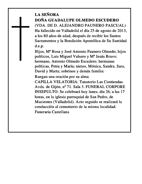 Doña Guadalupe Olmedo Escudero