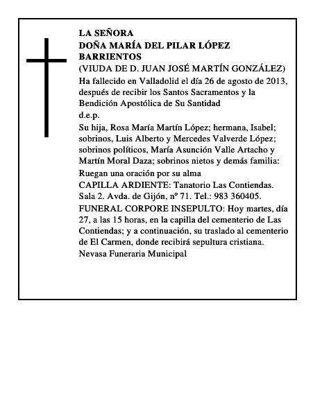 Doña María del Pilar López Barrientos