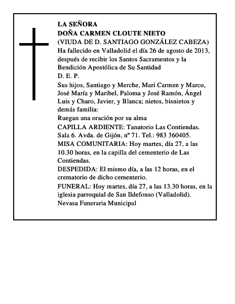 Doña Carmen Cloute Nieto