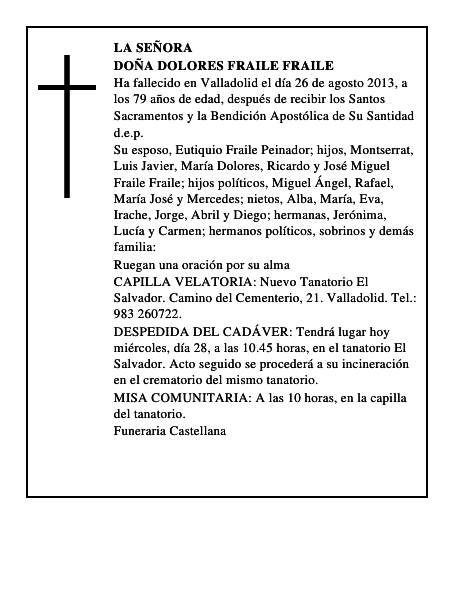Doña Dolores Fraile Fraile