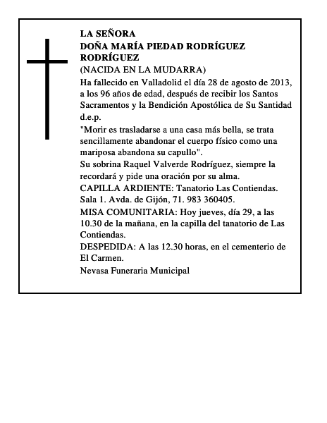 Doña María Piedad Rodríguez Rodríguez