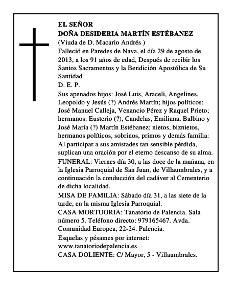 Doña Desideria Martín Estébanez