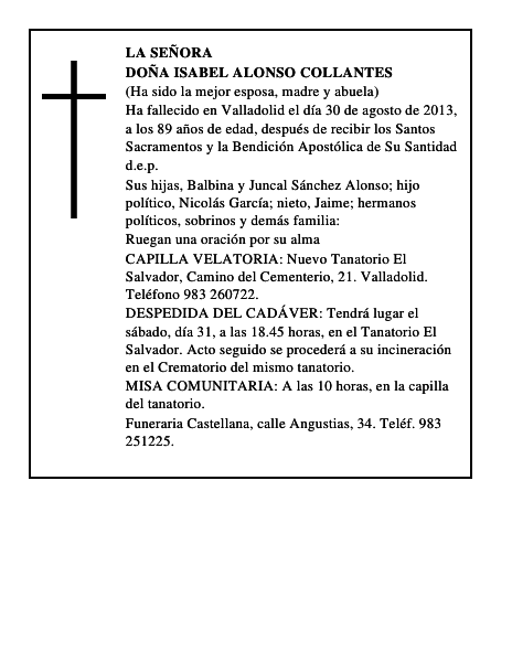 Doña Isabel Alonso Collantes
