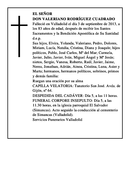 Don Valeriano Rodríguez Cuadrado