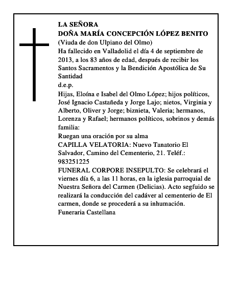 Doña María Concepción López Benito