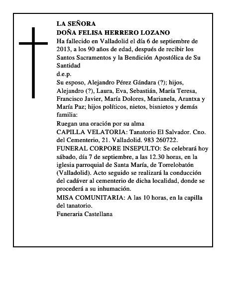 Doña Felisa Herrero Lozano