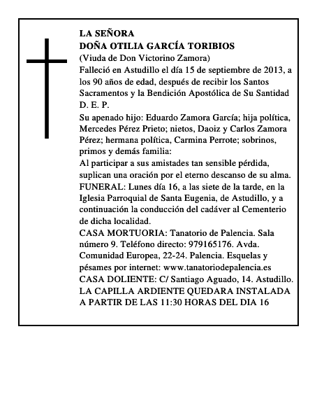 Doña Otilia García Toribios