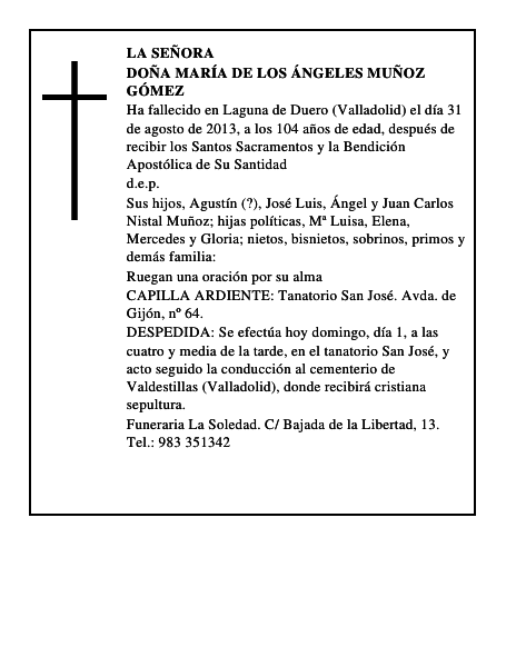 Doña María de los Ángeles Muñoz Gómez