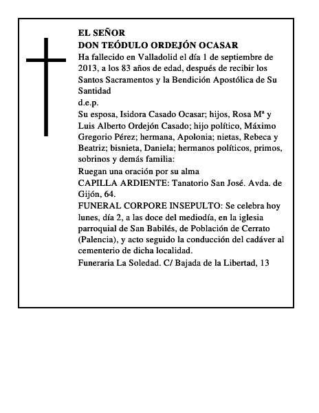 Don Teódulo Ordejón Ocasar