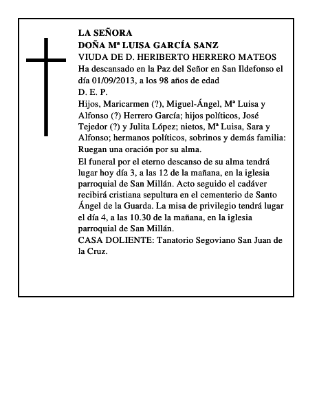 Doña Mª Luisa García Sanz