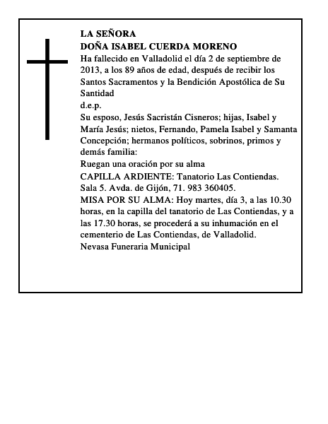 Doña Isabel Cuerda Moreno
