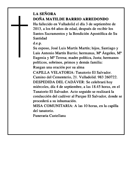 Doña Matilde Barrio Arredondo