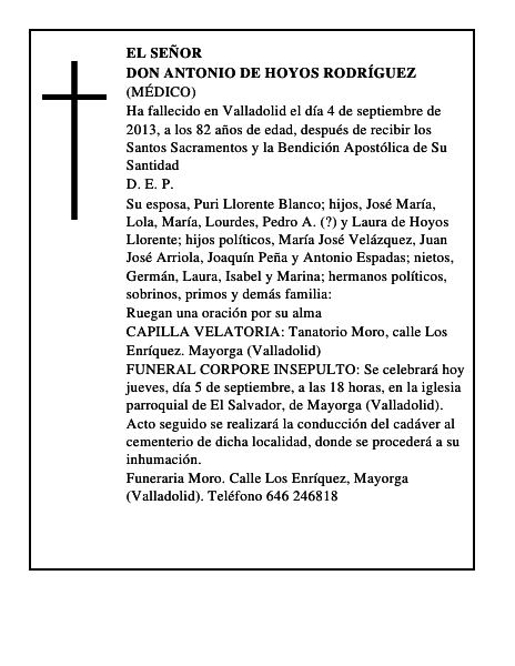 Don Antonio de Hoyos Rodríguez