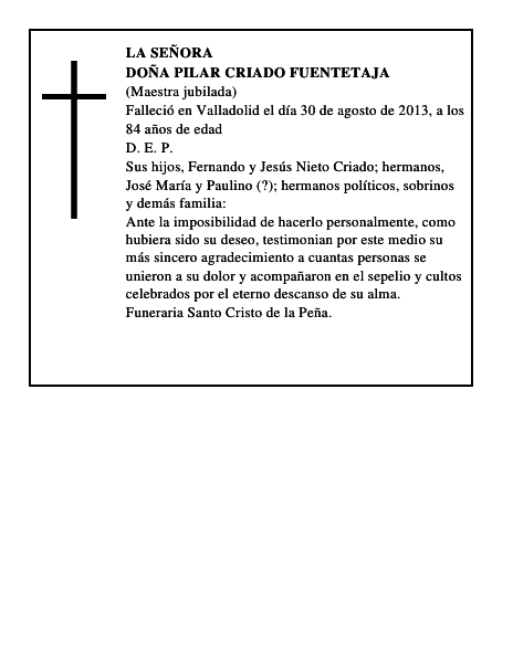 Doña Pilar Criado Fuentetaja