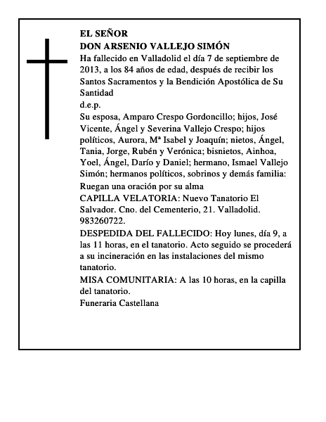 Don Arsenio Vallejo Simón