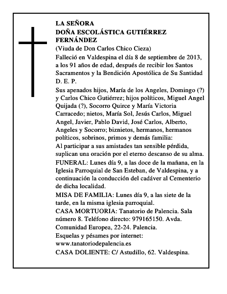 Doña Escolástica Gutiérrez Fernández