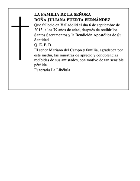 Doña Juliana Puerta Fernández