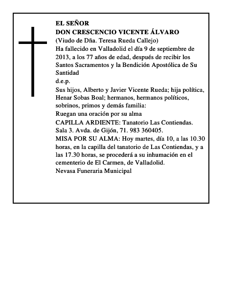 Don Crescencio Vicente Álvaro