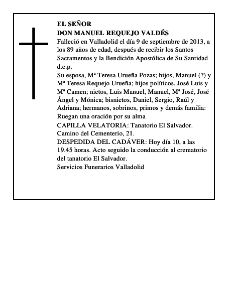 Don Manuel Requejo Valdés