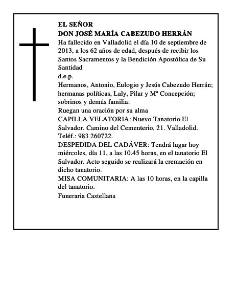 Don José María Cabezudo Herrán