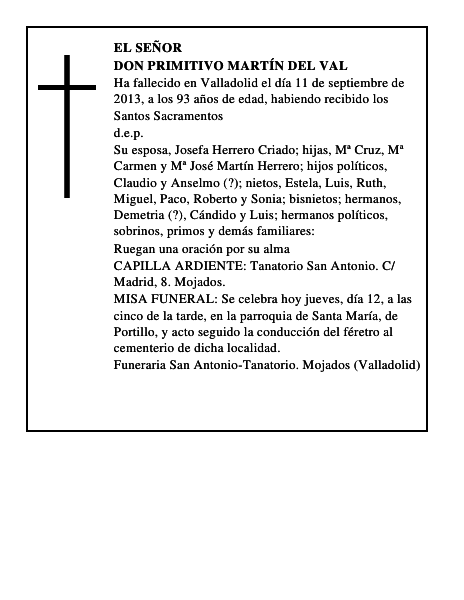 Don Primitivo Martín del Val