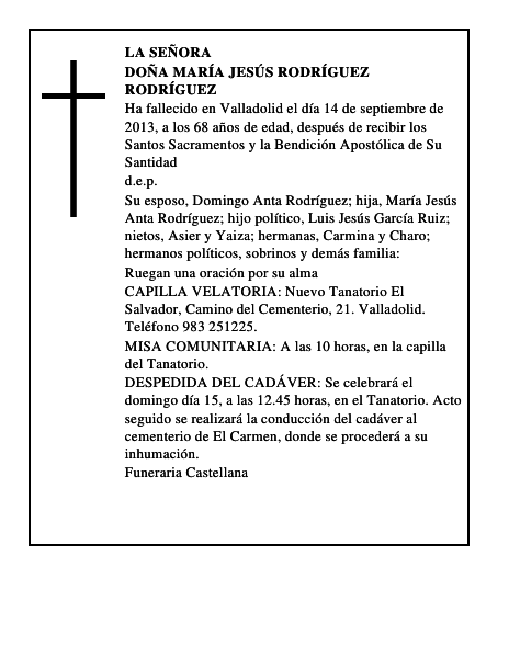 Doña María Jesús Rodríguez Rodríguez
