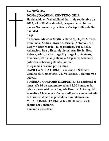 Doña Joaquina Centeno Gila