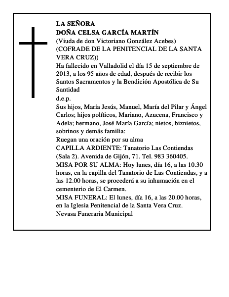 Doña Celsa García Martín