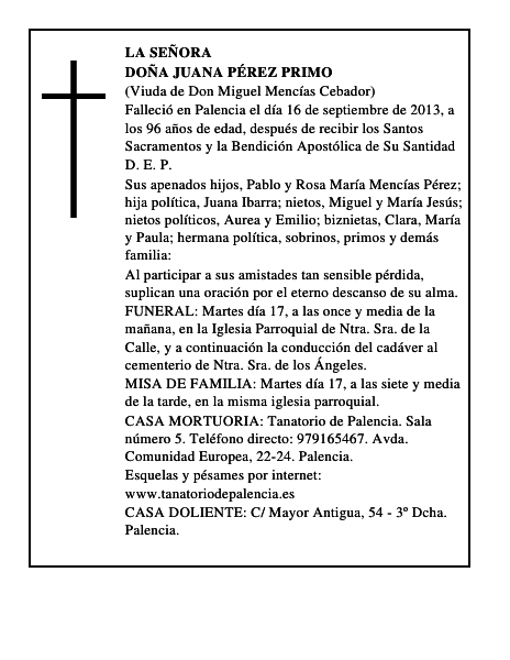 Doña Juana Pérez Primo