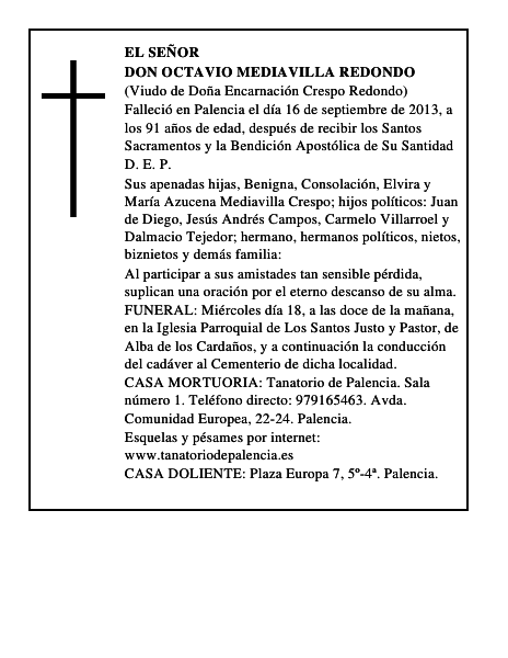 Don Octavio Mediavilla Redondo