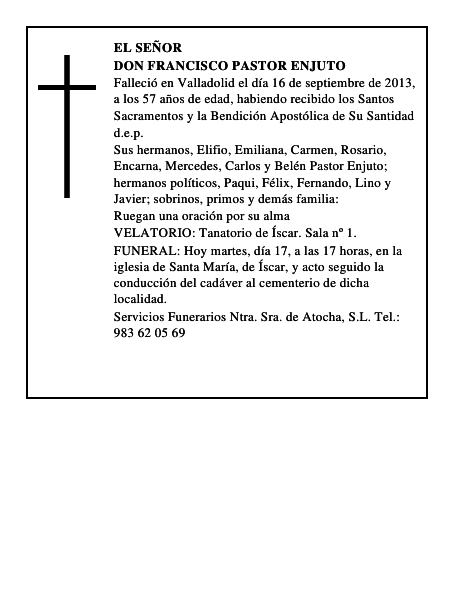Don Francisco Pastor Enjuto