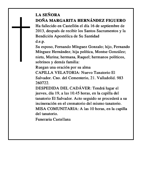 Doña Margarita Hernández Figuero