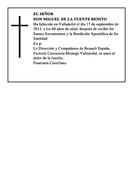 Don Miguel de la Fuente Benito