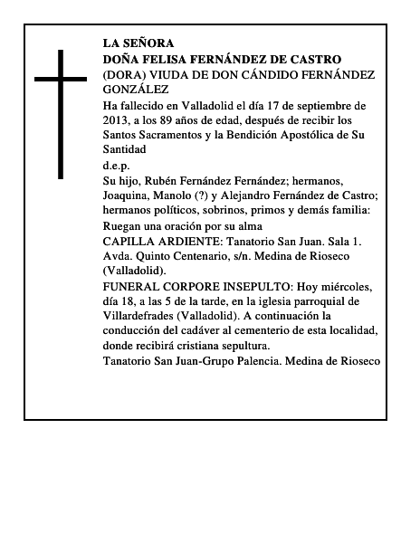 Doña Felisa Fernández de Castro