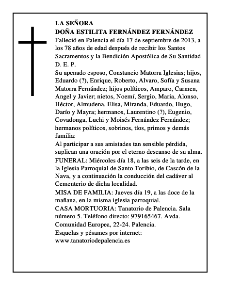 Doña Estilita Fernández Fernández