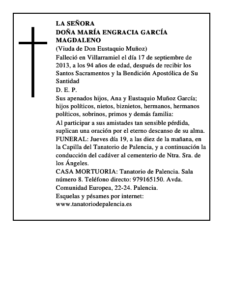 Doña María Engracia García Magdaleno