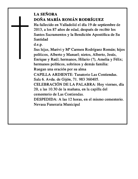 Doña María Román Rodríguez