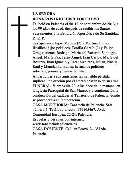 Doña Rosario Husillos Calvo
