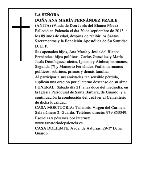 Doña Ana María Fernández Fraile